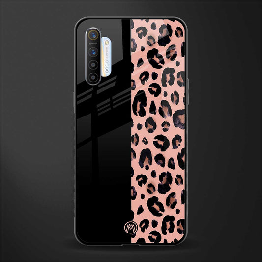 black & pink cheetah fur glass case for realme x2 image