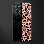 black & pink cheetah fur glass case for oppo reno7 pro 5g image
