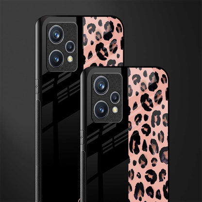 black & pink cheetah fur glass case for realme 9 4g image-2
