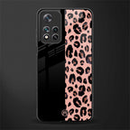 black & pink cheetah fur glass case for xiaomi 11i 5g image