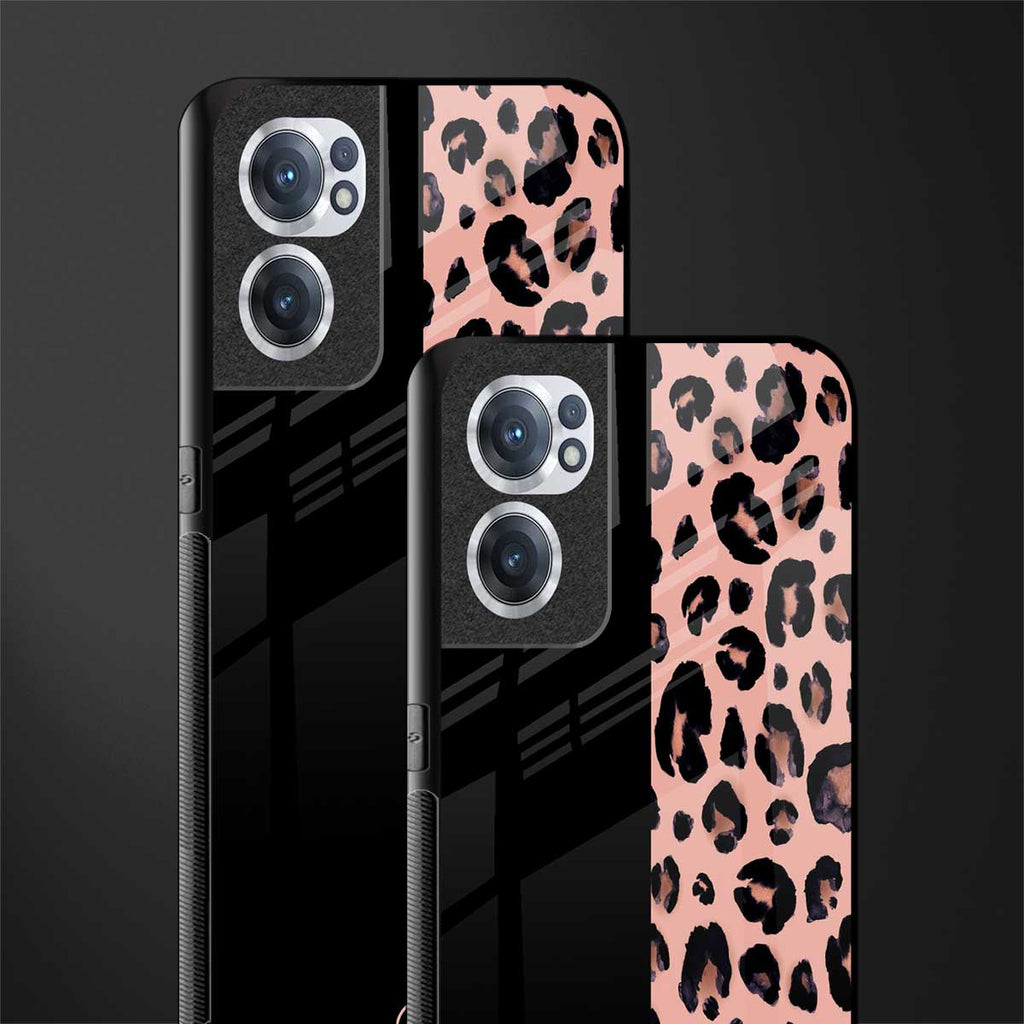 black & pink cheetah fur glass case for oneplus nord ce 2 5g image-2