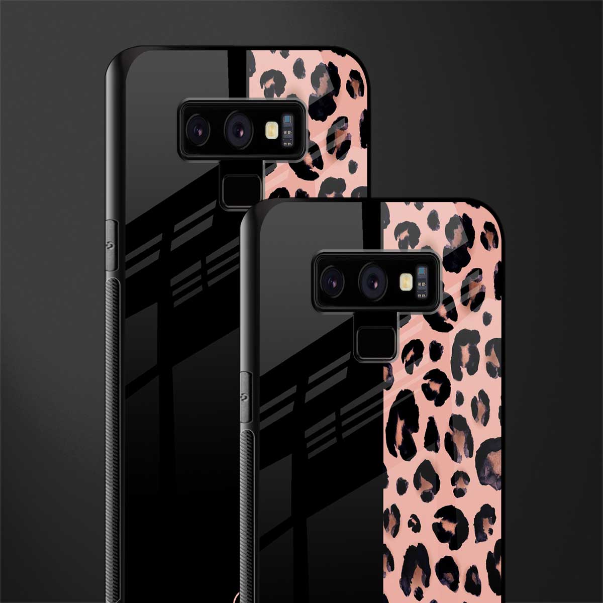 black & pink cheetah fur glass case for samsung galaxy note 9 image-2