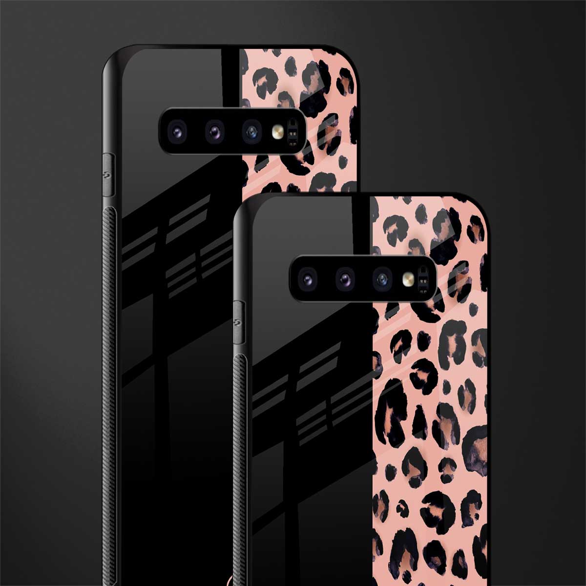 black & pink cheetah fur glass case for samsung galaxy s10 image-2
