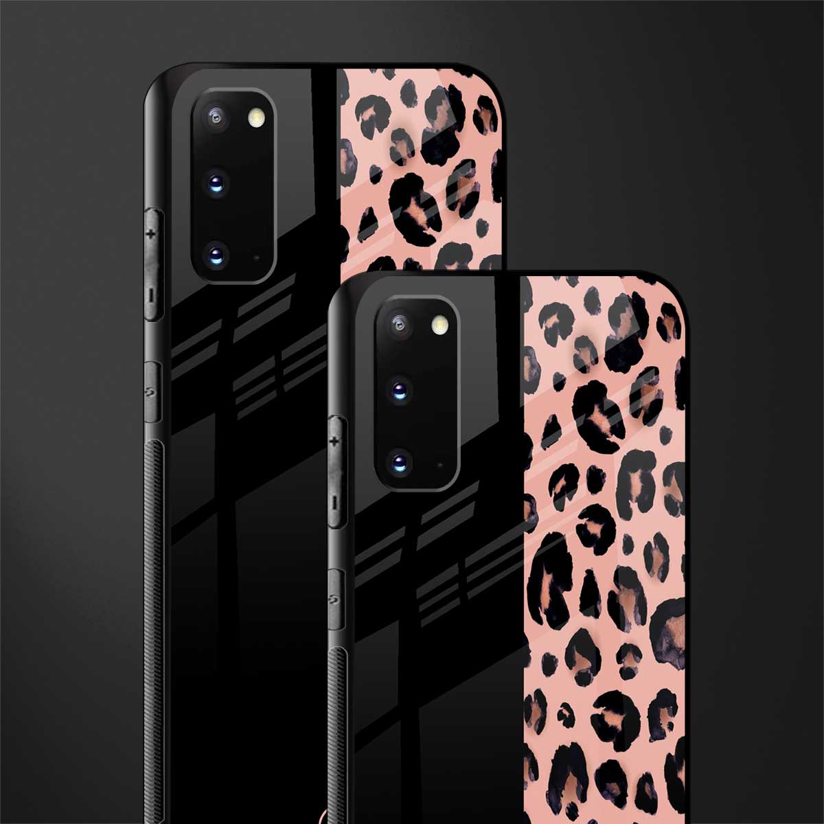 black & pink cheetah fur glass case for samsung galaxy s20 image-2