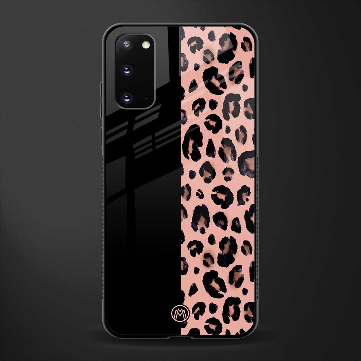 black & pink cheetah fur glass case for samsung galaxy s20 image
