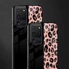 black & pink cheetah fur glass case for samsung galaxy s20 ultra image-2