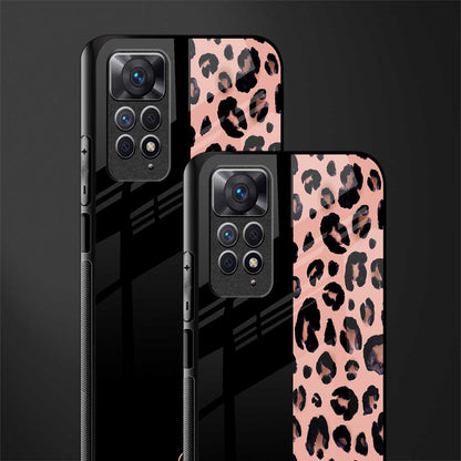 black & pink cheetah fur glass case for redmi note 11 pro image-2