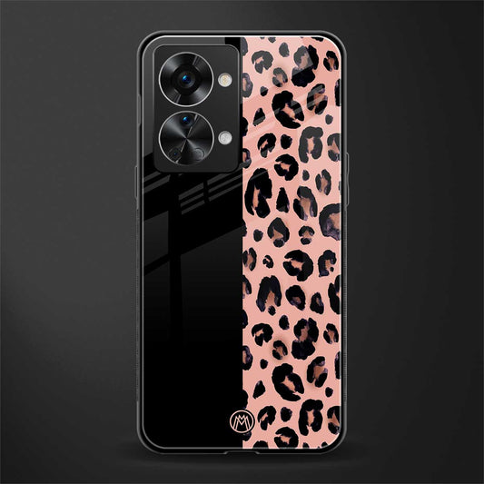 black & pink cheetah fur glass case for phone case | glass case for oneplus nord 2t 5g