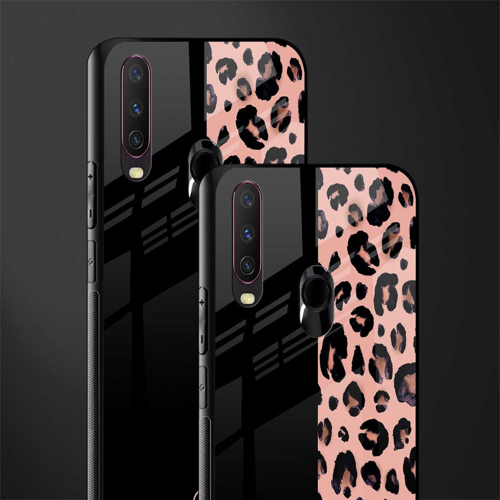 black & pink cheetah fur glass case for vivo y12 image-2