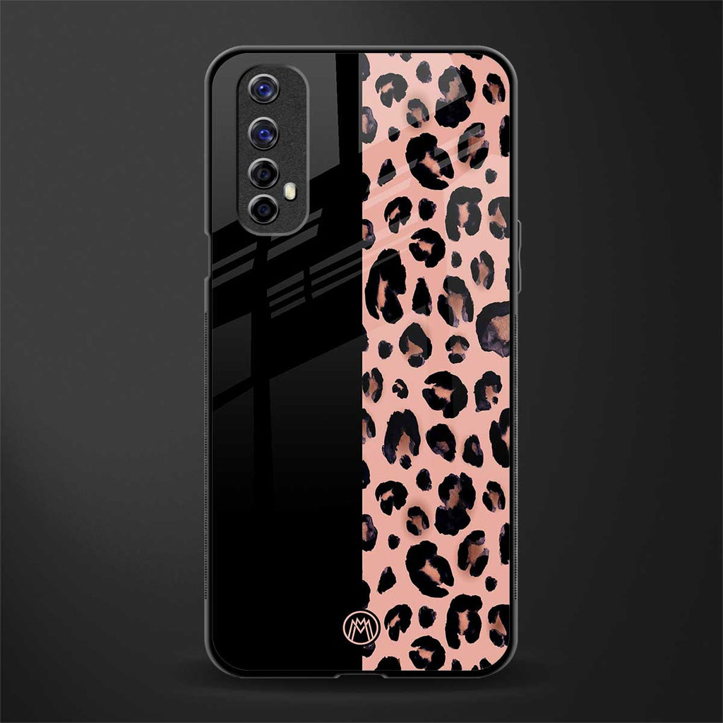 black & pink cheetah fur glass case for realme narzo 20 pro image