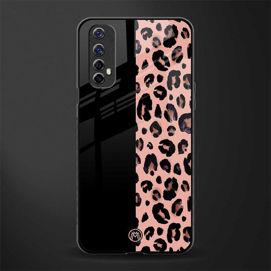 black & pink cheetah fur glass case for realme narzo 20 pro image