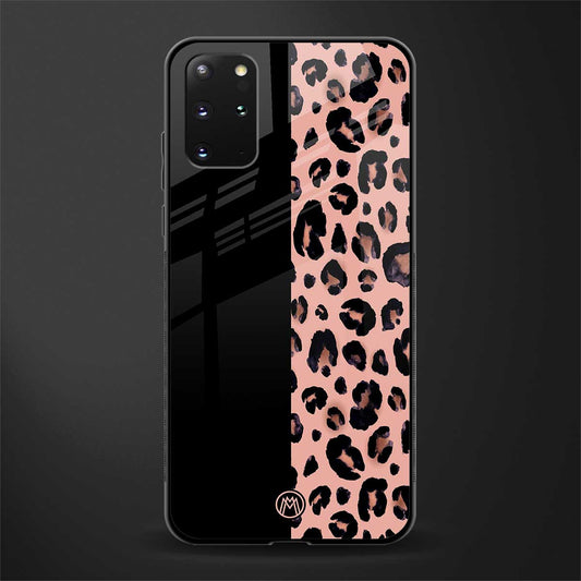black & pink cheetah fur glass case for samsung galaxy s20 plus image