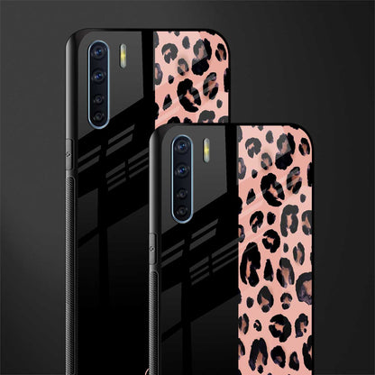 black & pink cheetah fur glass case for oppo f15 image-2
