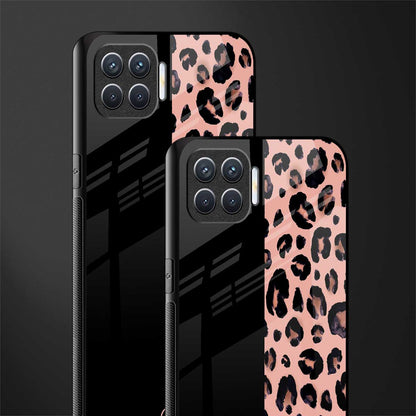 black & pink cheetah fur glass case for oppo f17 image-2