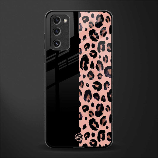 black & pink cheetah fur glass case for samsung galaxy s20 fe image