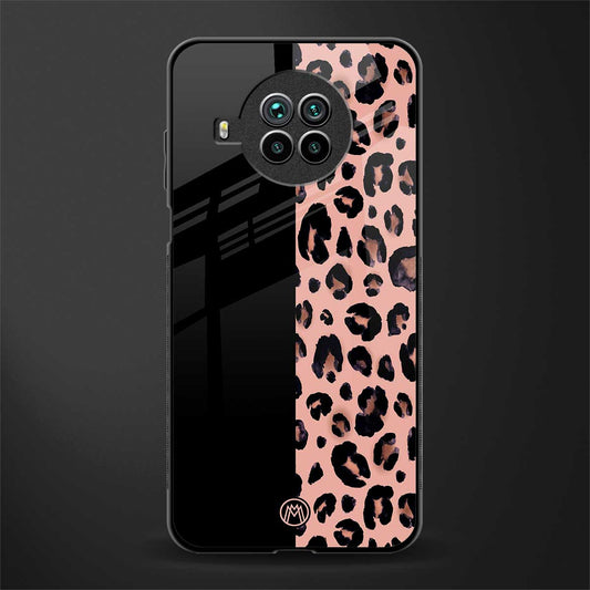 black & pink cheetah fur glass case for mi 10i image
