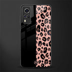 black & pink cheetah fur glass case for vivo y53s image