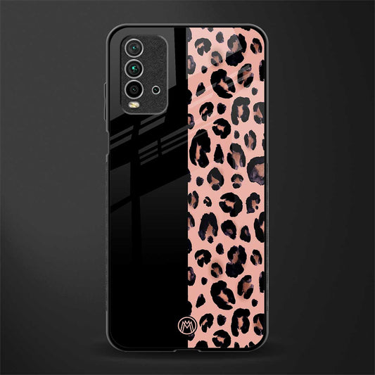 black & pink cheetah fur glass case for redmi 9 power image