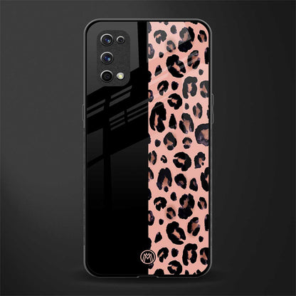 black & pink cheetah fur glass case for realme x7 pro image