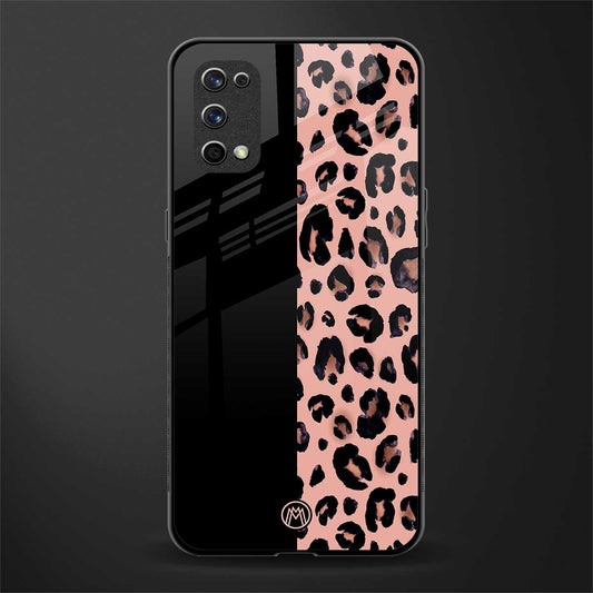 black & pink cheetah fur glass case for realme x7 pro image