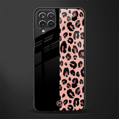 black & pink cheetah fur glass case for samsung galaxy m12 image
