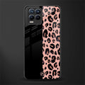 black & pink cheetah fur glass case for realme 8 4g image