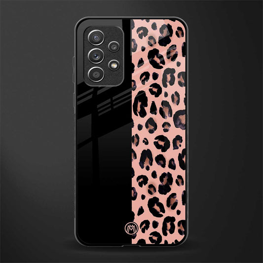 black & pink cheetah fur glass case for samsung galaxy a72 image