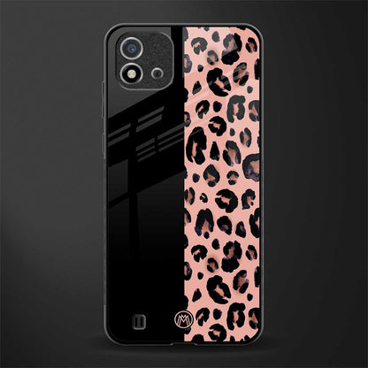 black & pink cheetah fur glass case for realme c20 image