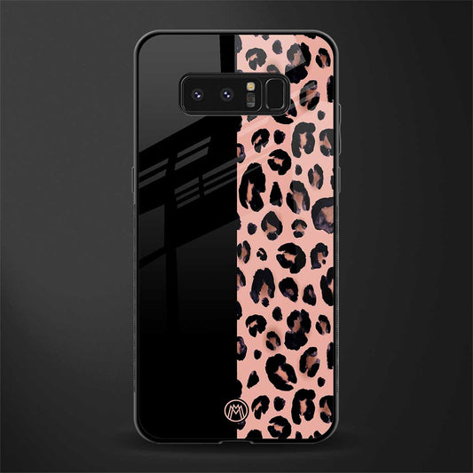 black & pink cheetah fur glass case for samsung galaxy note 8 image