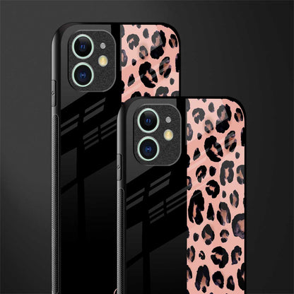 black & pink cheetah fur glass case for iphone 12 mini image-2
