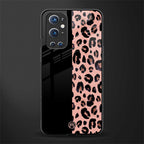 black & pink cheetah fur glass case for oneplus 9 pro image
