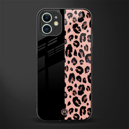black & pink cheetah fur glass case for iphone 12 image