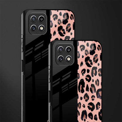 black & pink cheetah fur glass case for samsung galaxy a22 5g image-2