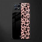 black & pink cheetah fur glass case for realme 8i image