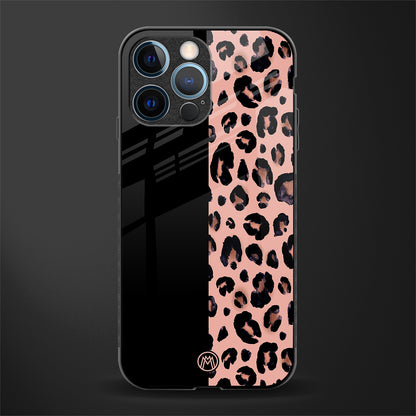 black & pink cheetah fur glass case for iphone 12 pro image