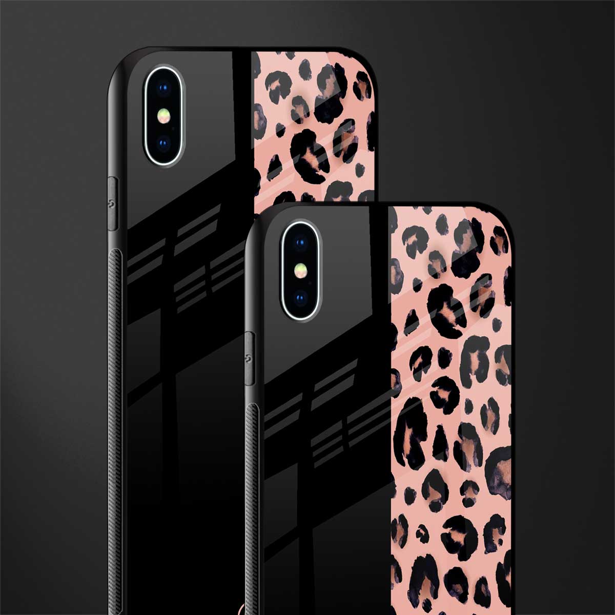 black & pink cheetah fur glass case for iphone xs max image-2