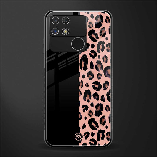 black & pink cheetah fur back phone cover | glass case for realme narzo 50a