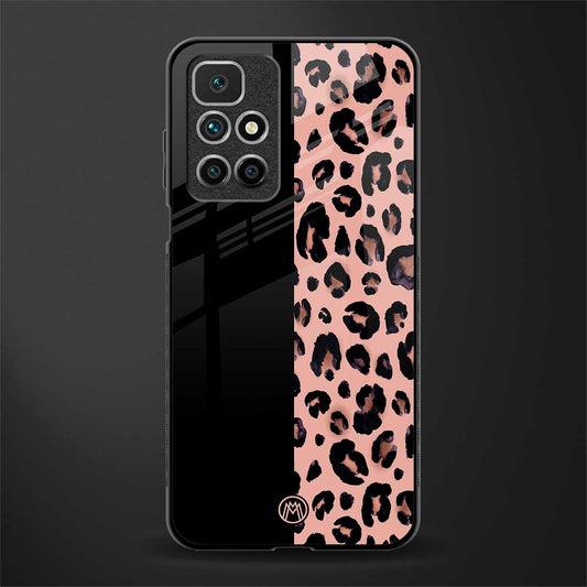 black & pink cheetah fur glass case for redmi 10 prime image