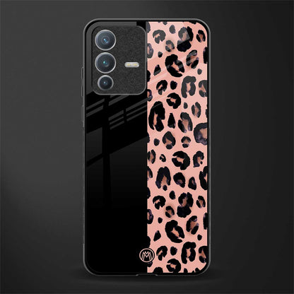 black & pink cheetah fur glass case for vivo v23 pro 5g image