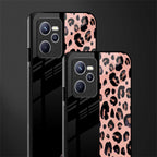 black & pink cheetah fur glass case for realme c35 image-2