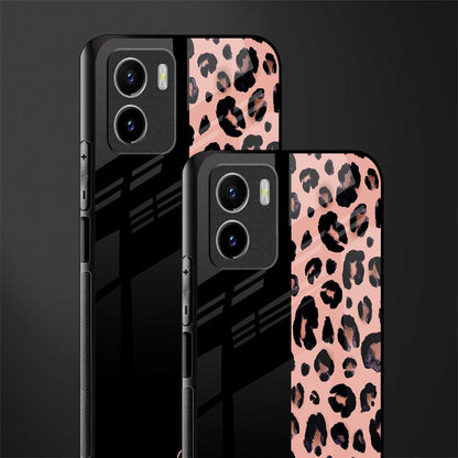 black & pink cheetah fur glass case for vivo y15s image-2