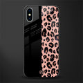 black & pink cheetah fur glass case for iphone xs image