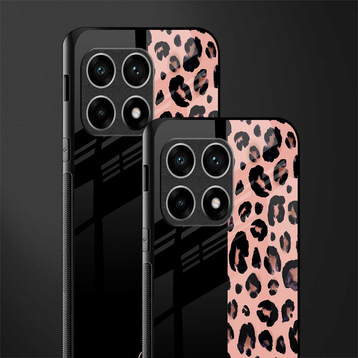 black & pink cheetah fur glass case for oneplus 10 pro 5g image-2