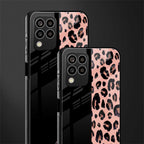black & pink cheetah fur back phone cover | glass case for samsung galaxy m33 5g