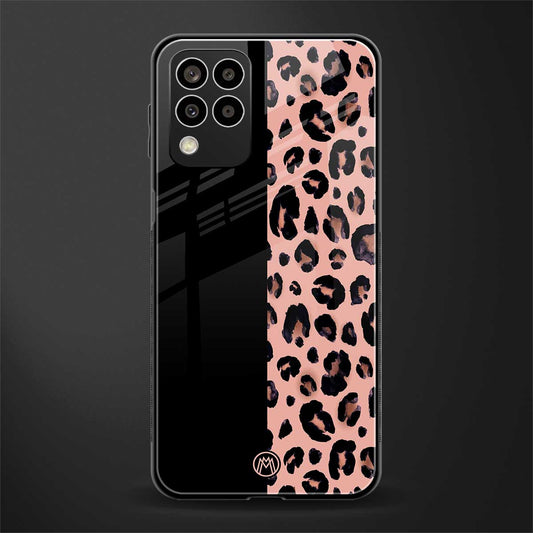 black & pink cheetah fur back phone cover | glass case for samsung galaxy m33 5g