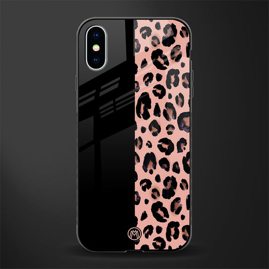black & pink cheetah fur glass case for iphone x image