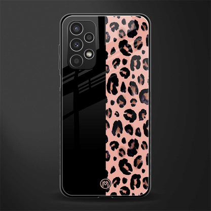 black & pink cheetah fur back phone cover | glass case for samsung galaxy a13 4g
