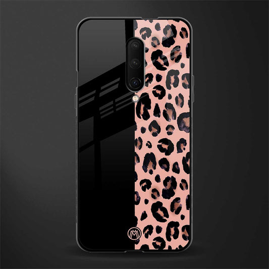 black & pink cheetah fur glass case for oneplus 7 pro image