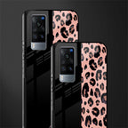 black & pink cheetah fur glass case for vivo x60 image-2