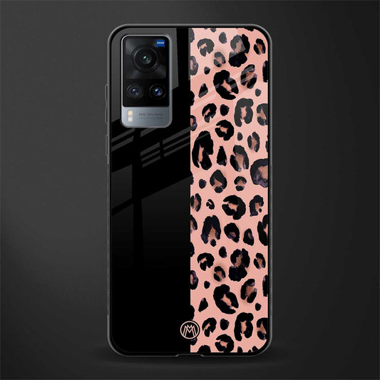 black & pink cheetah fur glass case for vivo x60 image